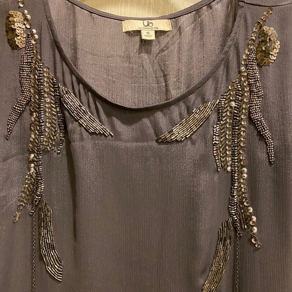 Ya Los Angeles Gray & Silver Beaded Cocktail Dress - Picture 3 of 6